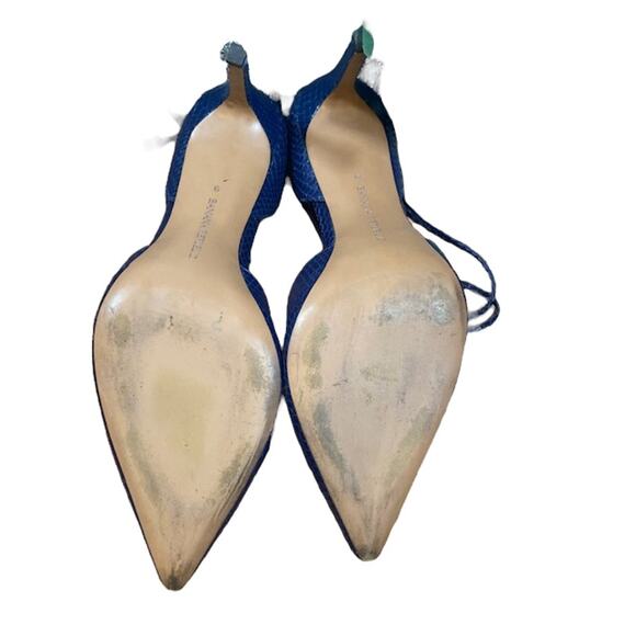 Banana Republic Leather Tassel Lace Up Ankle Pointed Stiletto Heel Blue Women 6 - Picture 6 of 10